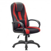 Кресло компьютерное BRABIX PREMIUM "Rapid GM-102", экокожа/ткань, черное/красное, 532107