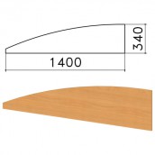 Экран-перегородка "Монолит", 1400х16х340 мм, цвет бук (КОМПЛЕКТ С ФУРНИТУРОЙ)