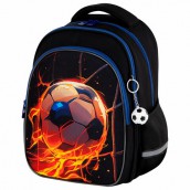 Рюкзак BRAUBERG OPTIMA, 2 отделения, с брелоком, "Burning ball", 3D-панель, 36х27х18 см, 273158