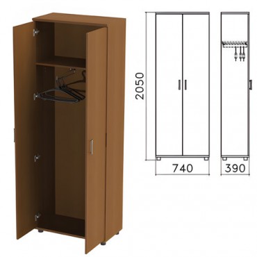 Шкаф для одежды "Монолит", 740х390х2050 мм, цвет орех гварнери, ШМ49.3